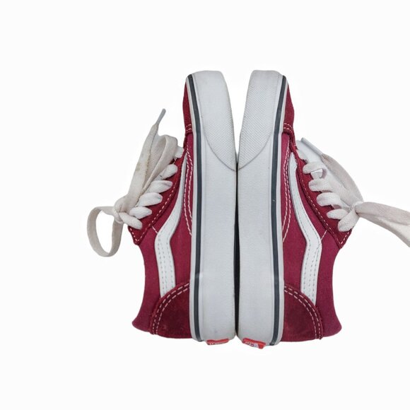 Vans Old Skool Kids Size 10.5 Maroon White VN0A4BUU5U7 Suede Canvas - Picture 9 of 12